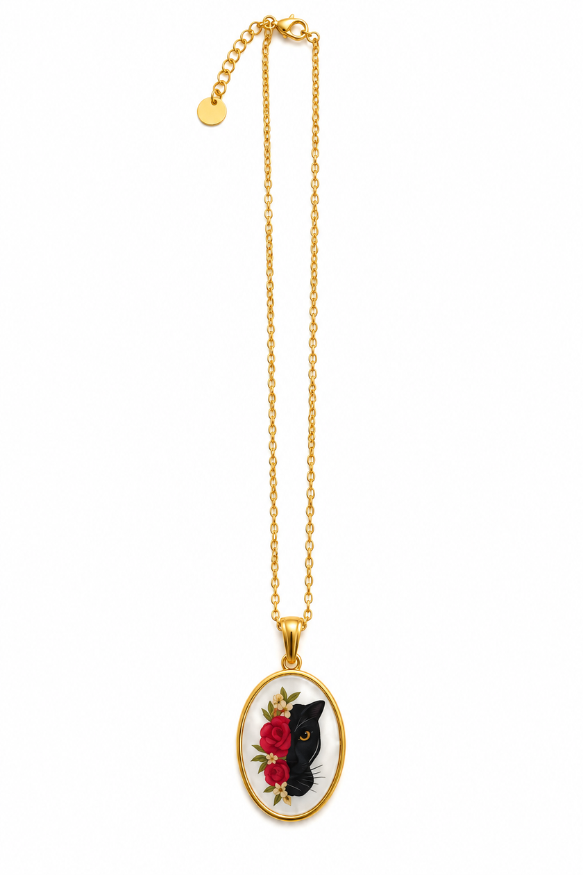 Collana Con Ciondolo Pantera/Rose