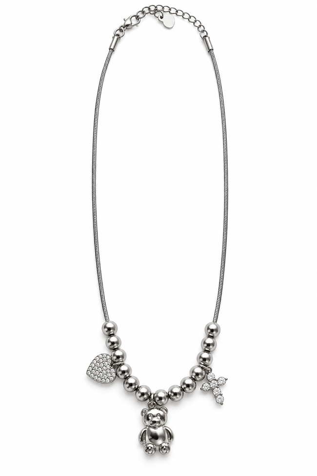 Collana Cuore Teddy Croce